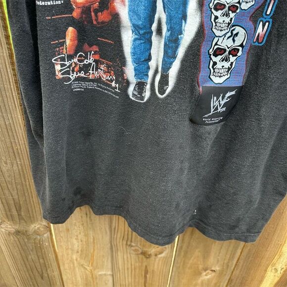 Vintage 1998 WWF Stone Cold Steve Austin Graphic Tee Men's XL Black - Picture 3 of 9
